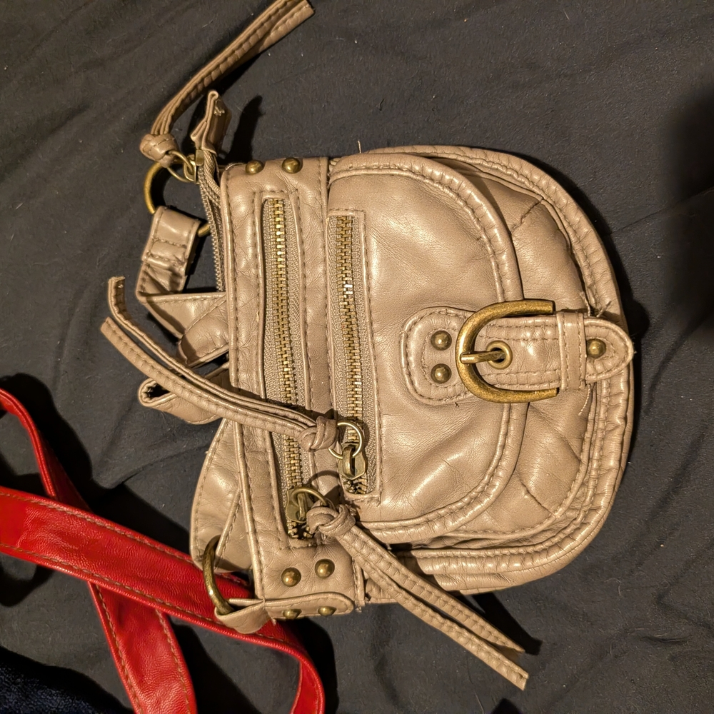 Mudd Tan Crossbody Bag with Buckle Detail